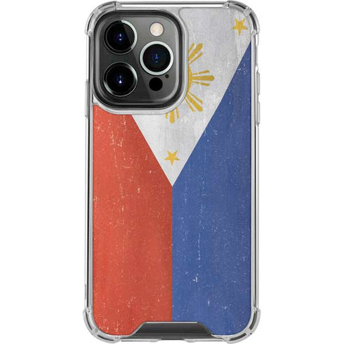 Philippines Flag Distressed iPhone 13 Pro Clear Case